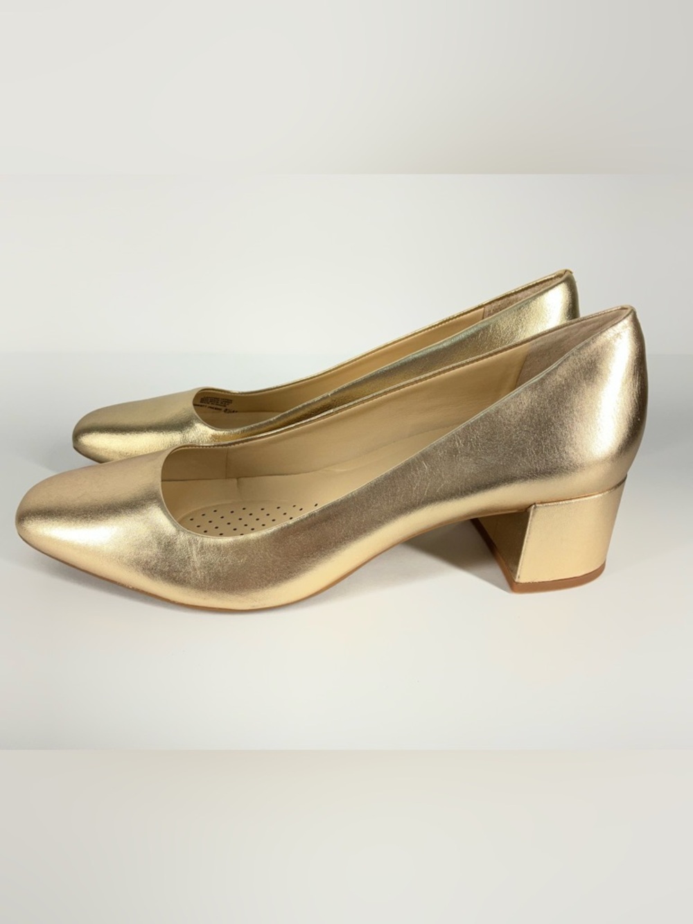 Alex Marie Phoebe Soft‎ Gold Block Heel Pumps Women’s Size 8.5 - Picture 8 of 16